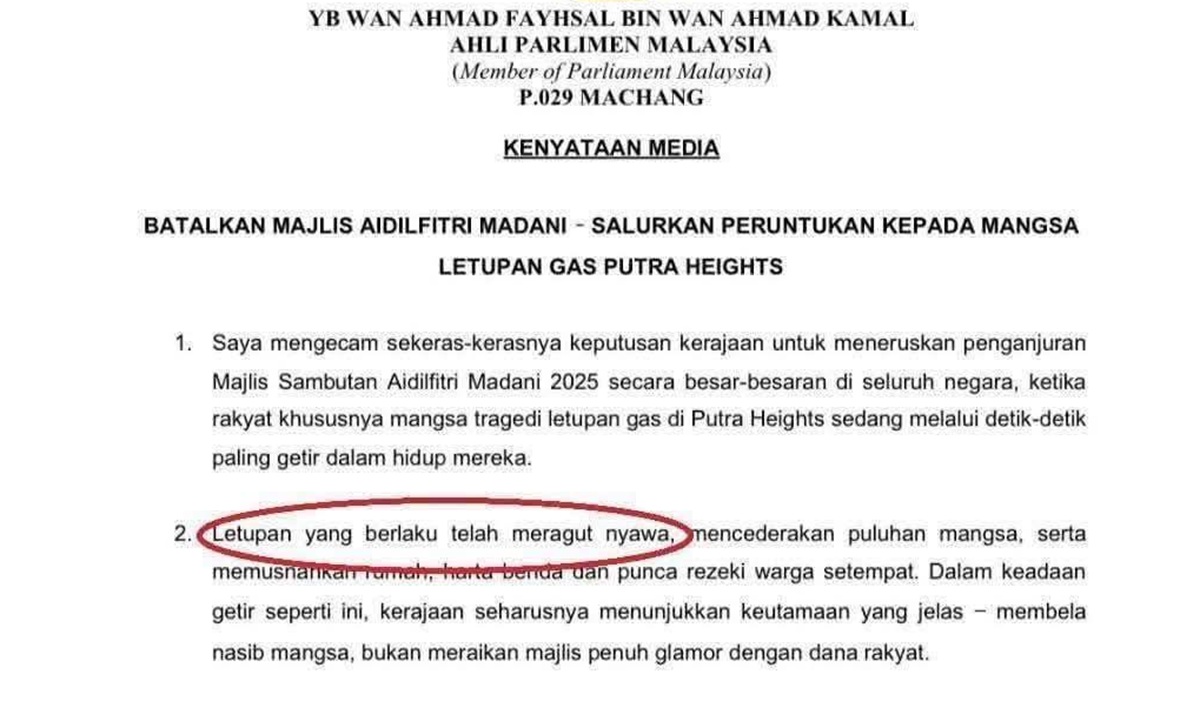 Wan Fayhsal patut minta maaf sebar maklumat palsu insiden Putra Heights