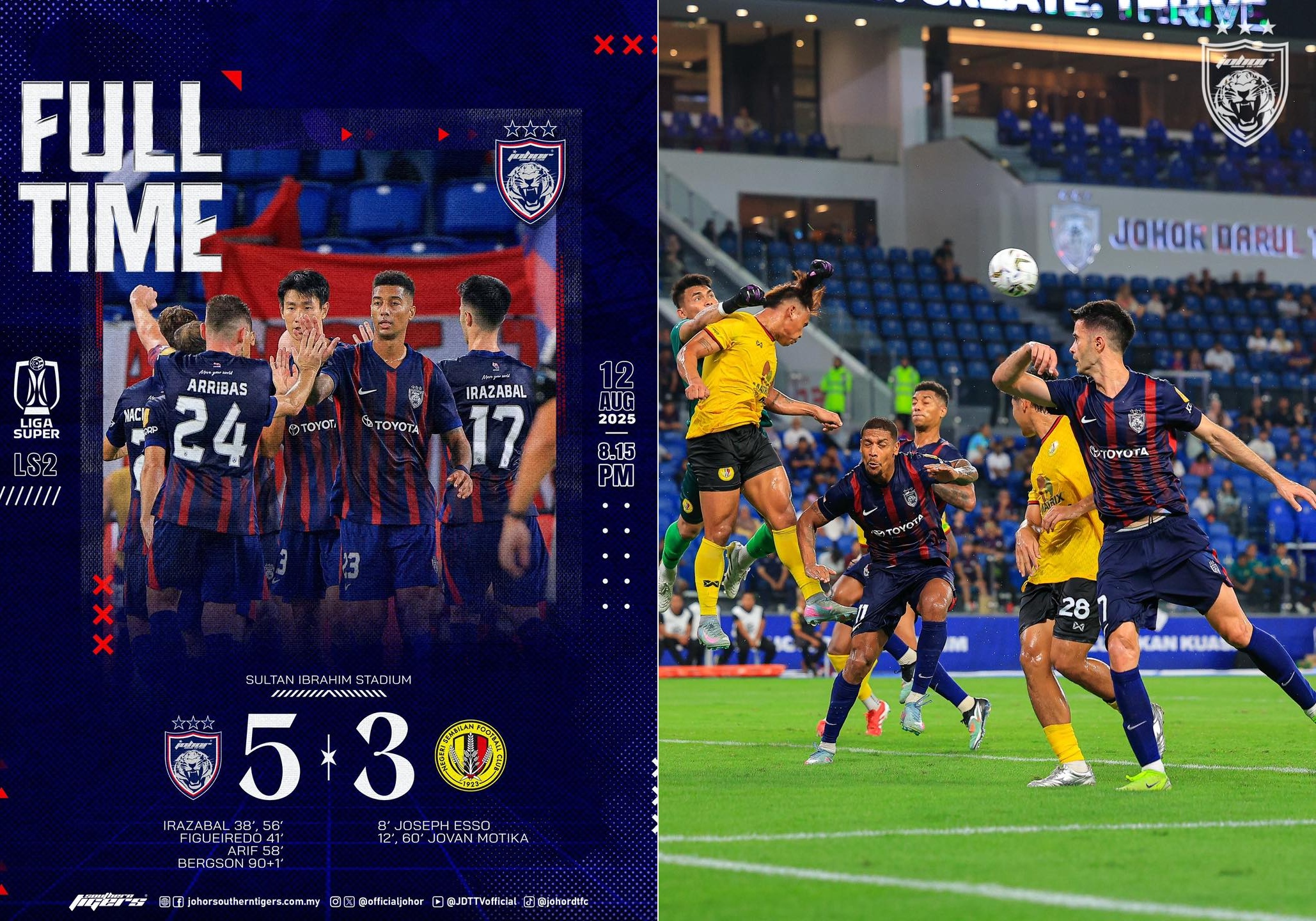 JDT cemas sebelum bangkit atasi N. Sembilan; Selangor catat kemenangan pertama